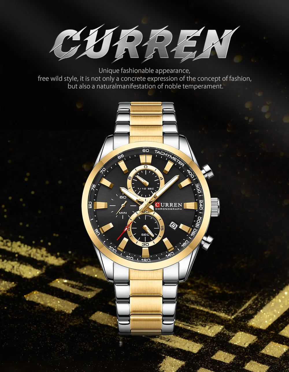CURREN Stainless Steel Watch For Men With Box